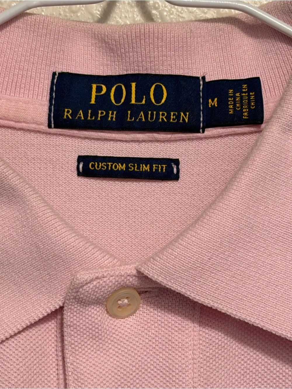 Ralph Lauren Men’s Light Pink Polo Shirt with Navy Pony